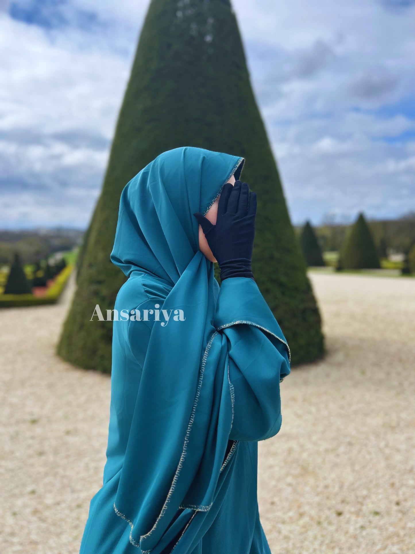 Abaya "Inaya" bleu azur