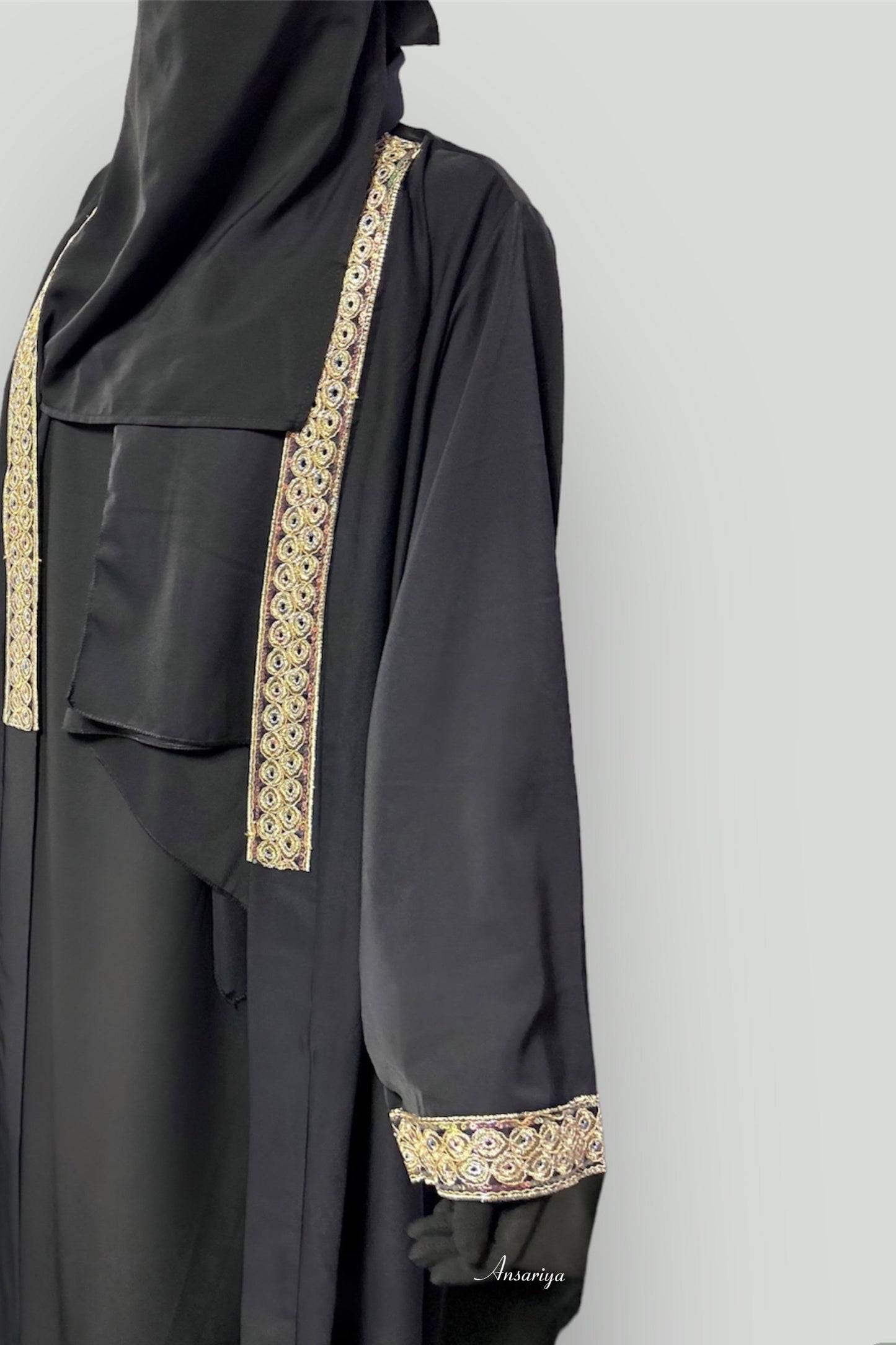 Kimono and Abaya "Soumaya" intense black