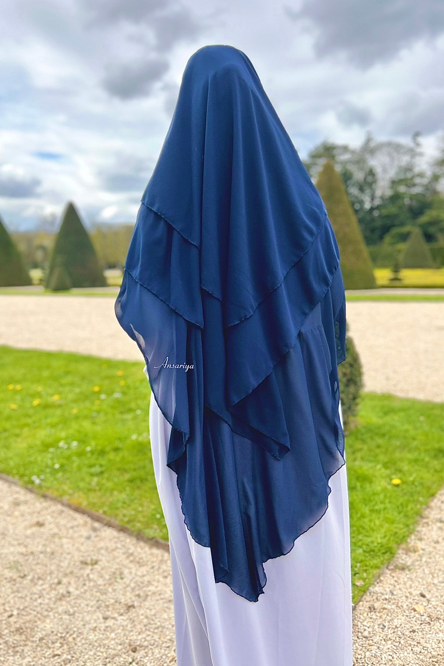 Khimar 3 voiles "Rym" Bleu nuit