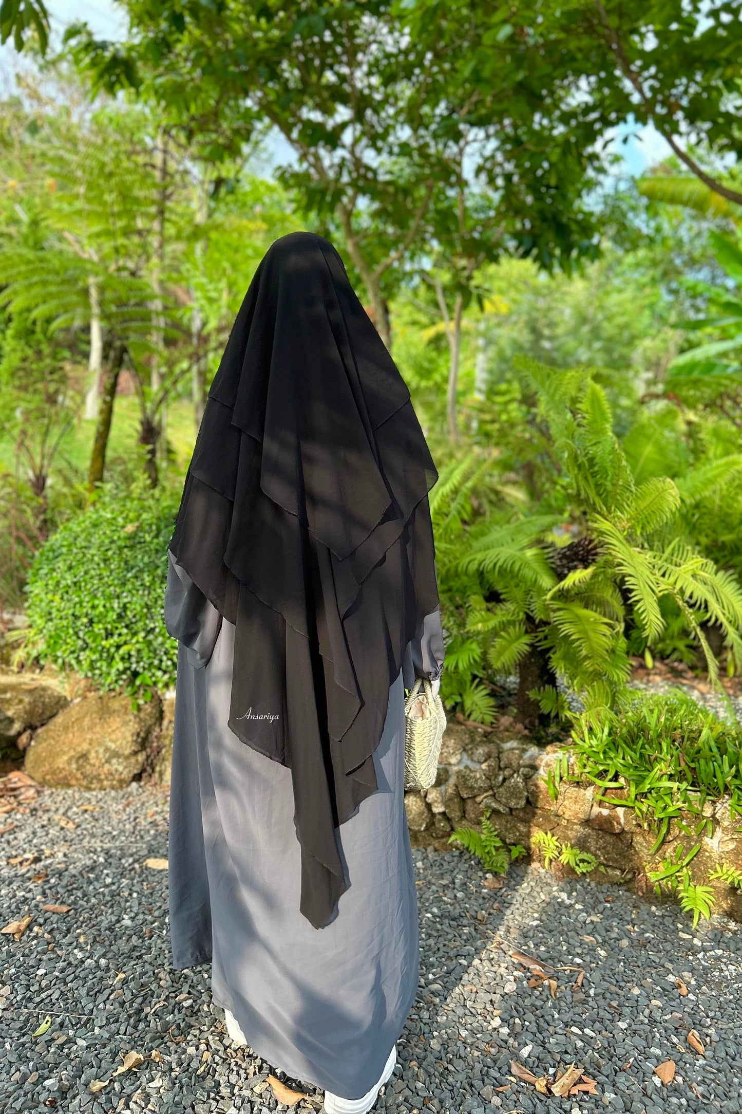 Khimar 3 voiles "Rym" noir