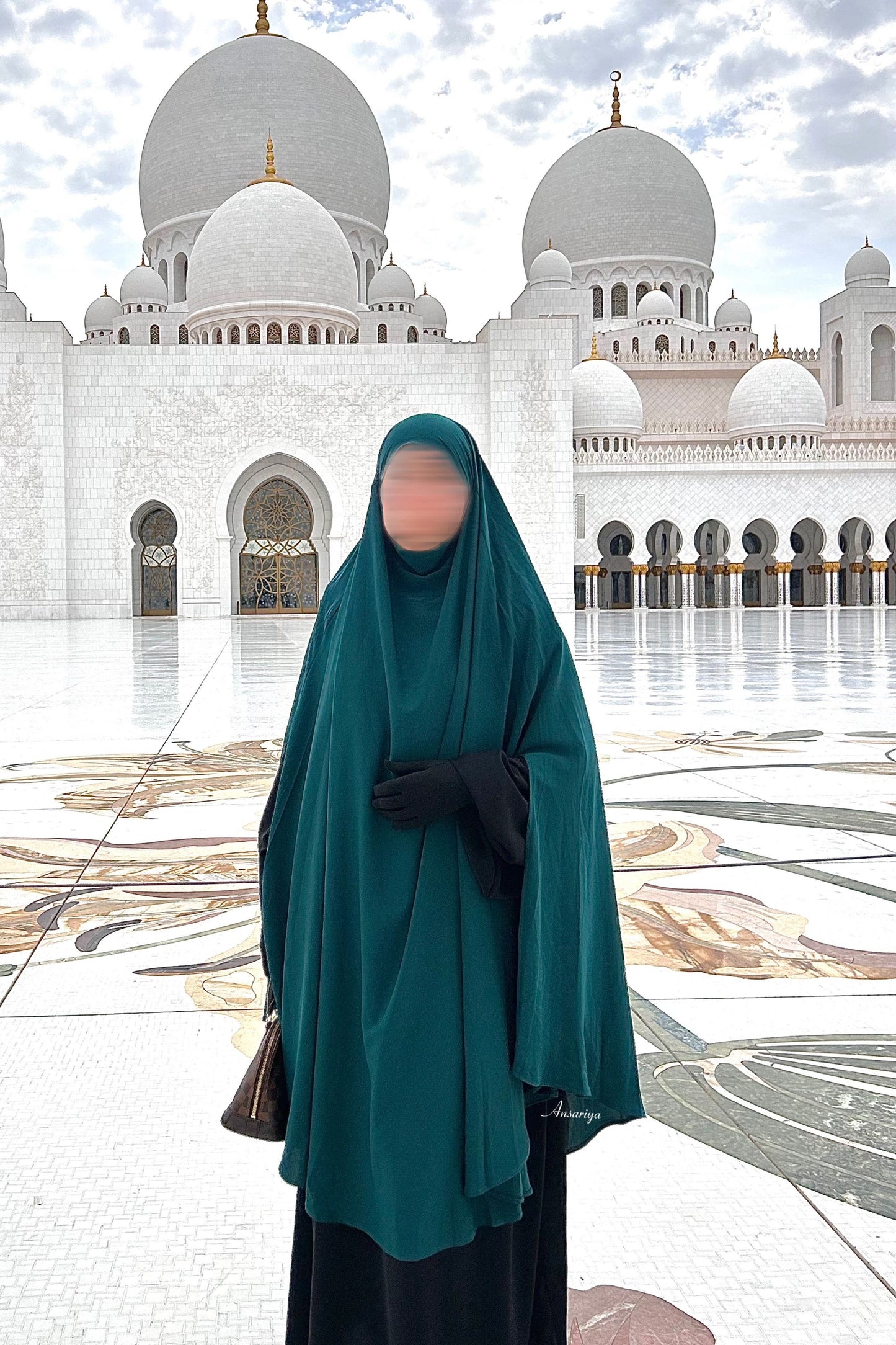 Khimar long "Siham" Vert menthe