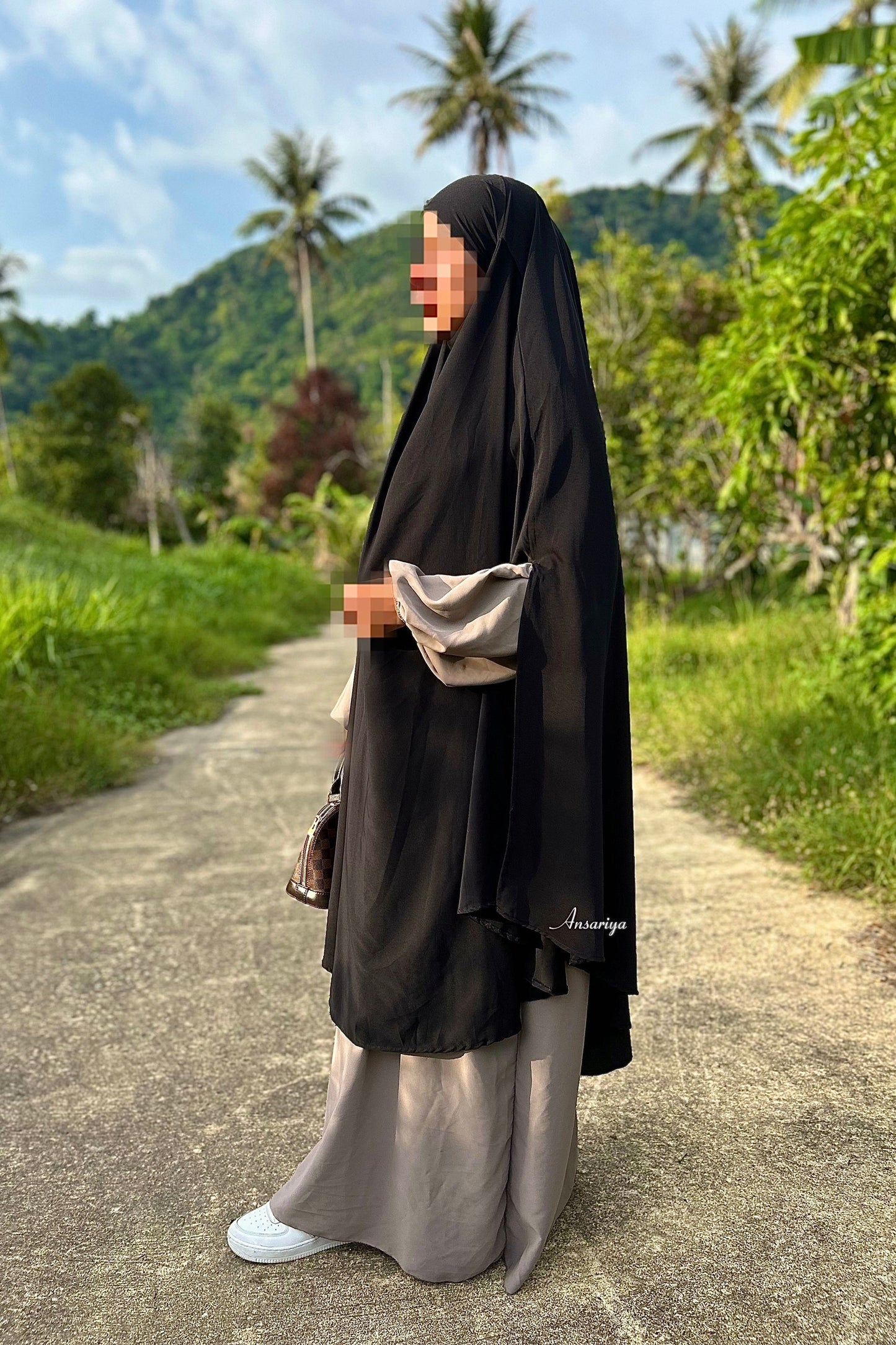 Khimar long "Siham" noir