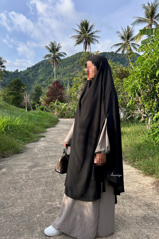 Khimar long "Siham" noir